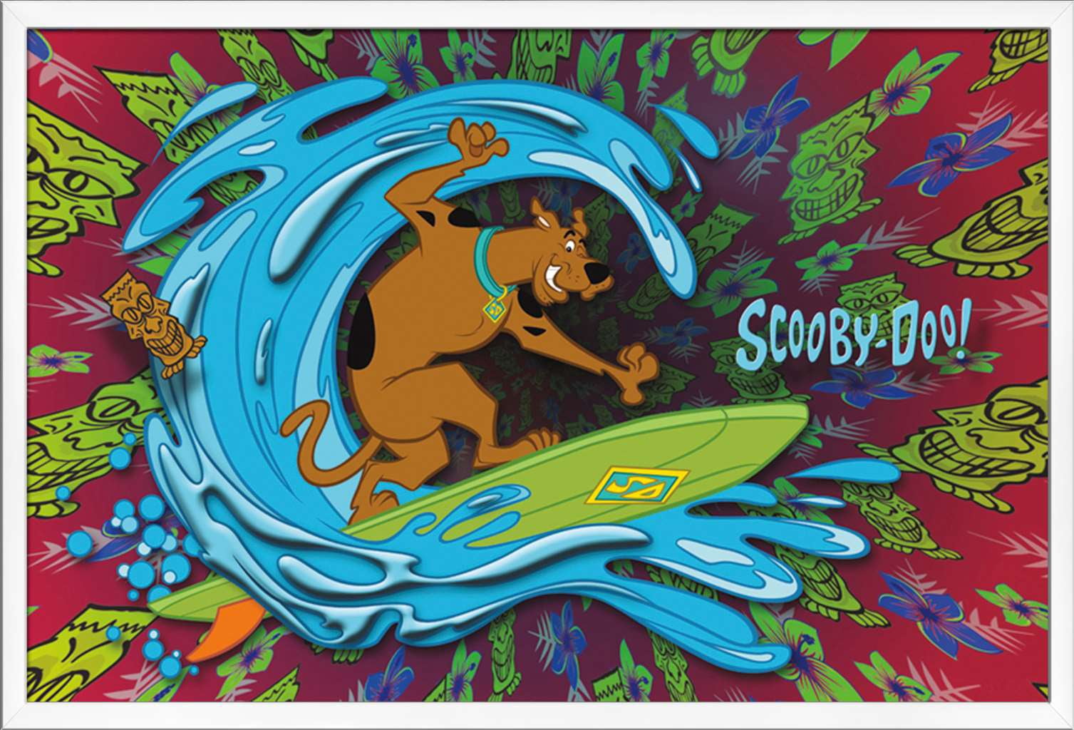 Scooby-Doo - Surf Wall Poster, 22.375" x 34", Framed