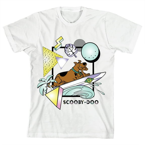 Scooby Doo Surfing Youth White Short Sleeve Tee-Medium
