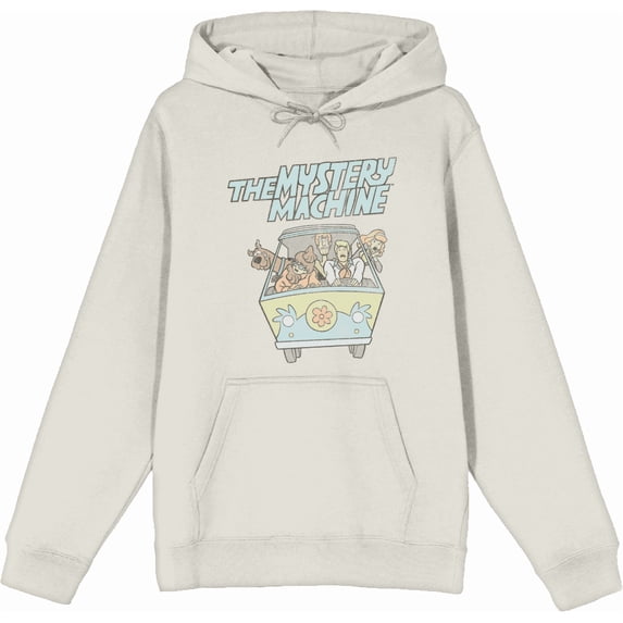 Scooby Doo The Mystery Machine Adult Sand Long Sleeve Hoodie-Small