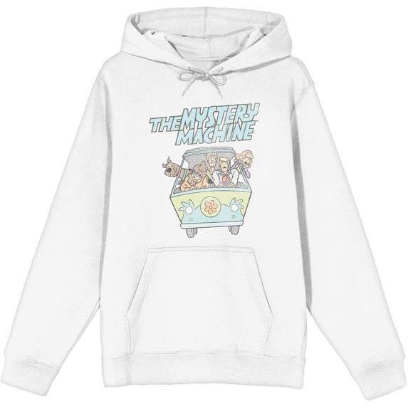 Scooby Doo The Mystery Machine Adult White Long Sleeve Hoodie-Medium
