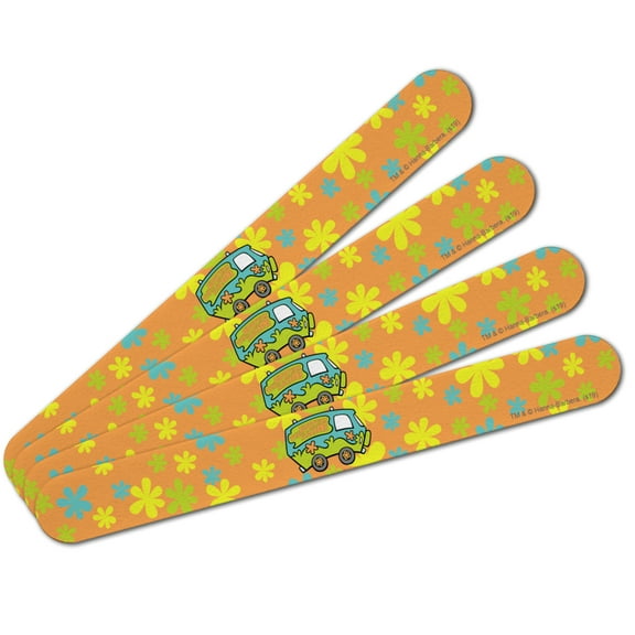 Scooby-Doo The Mystery Machine Double-Sided Nail File Emery Board Set 4 Pack