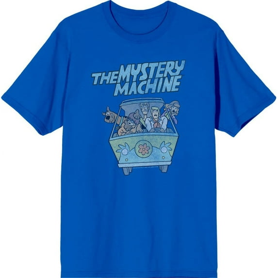 Scooby Doo The Mystery Machine Men's Blue Crew Neck Short Sleeve Tee-XXL