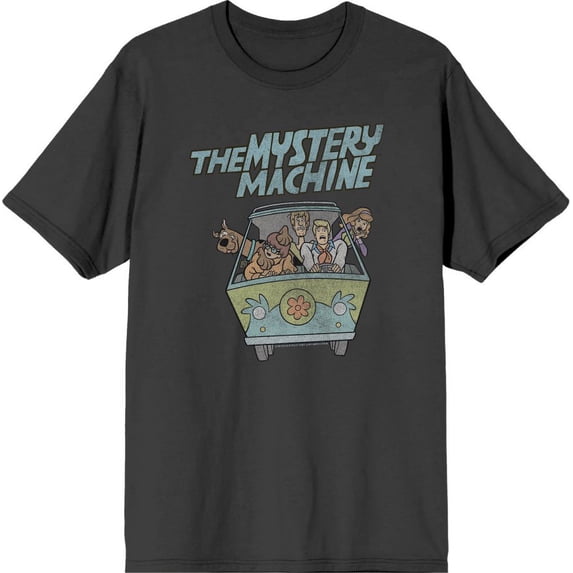Scooby Doo The Mystery Machine Men's Charcoal Crew Neck Short Sleeve Tee-XXL