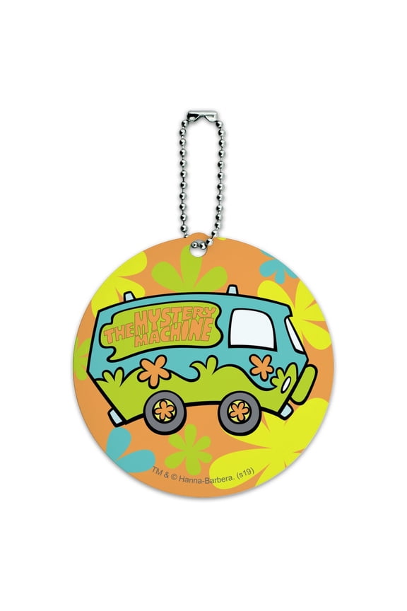 Scooby-Doo The Mystery Machine Round Luggage ID Tag Card Suitcase Carry-On