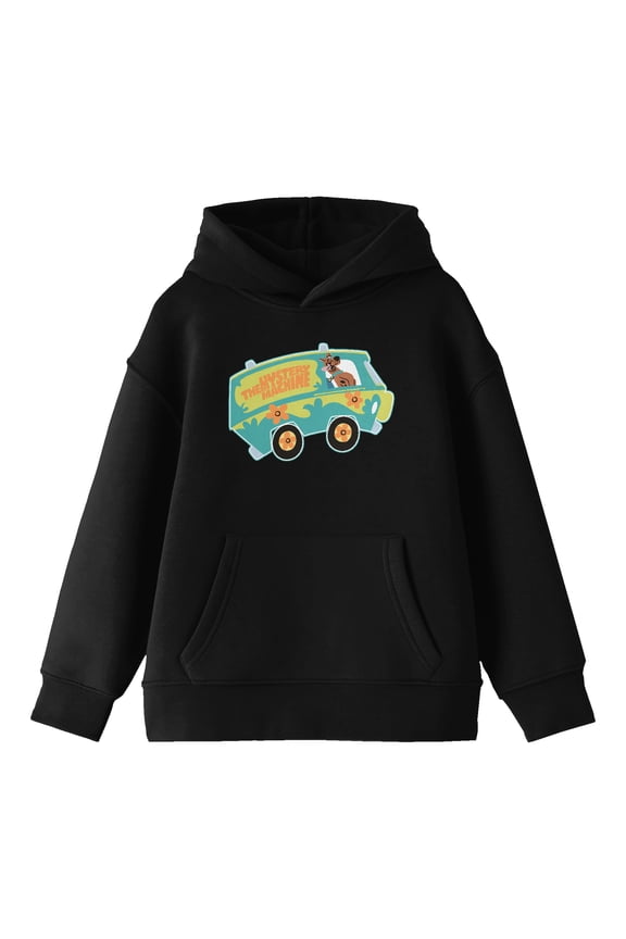 Scooby Doo The Mystery Machine Youth Black Graphic Hoodie-Large