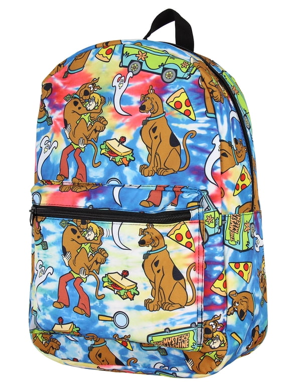 Scooby Doo Themed Allover Design Tie Dye Travel Laptop Backpack 17"