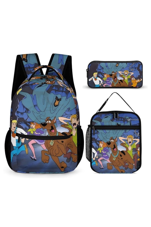 Scooby Doo Three-Piece Backpack Set: Includes A High-Quality Backpack Lunch Bag And Pencil Case One size