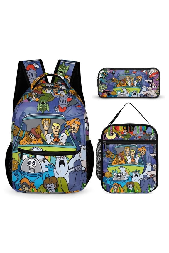 Scooby Doo Three-Piece Backpack Set: Includes A High-Quality Backpack Lunch Bag And Pencil Case One size