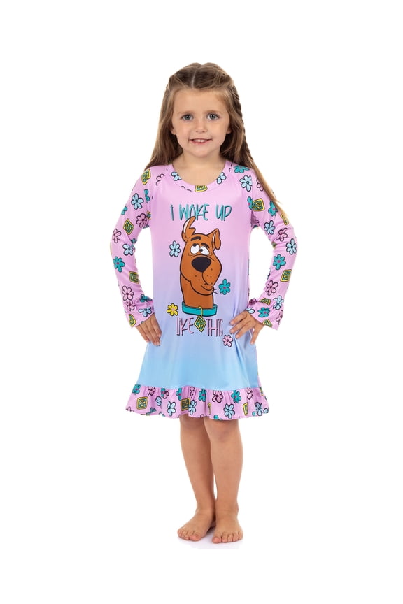 Scooby Doo Toddler Girl I Woke Up Like This Raglan Ruffle Gown Nightgown