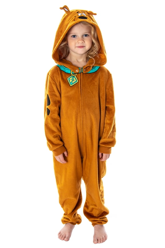 Scooby Doo Toddler Girls' Hooded Character Union Suit Lounge One-Piece Pajama Loungewear Sleepwear