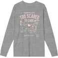 thumbnail image 1 of Scooby-Doo Too Scared To Care Adult Heather Gray Crew Neck Long Sleeve Tee-Small, 1 of 3