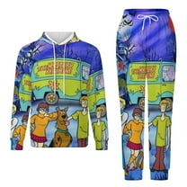 Scooby Doo Unisex Hoodies And Sweatpants Set Sweatshirts Jogger Pants Hooded Hoody Tracksuits Set Suit Winter Daily Adult Sweatsuit 2 Pcs