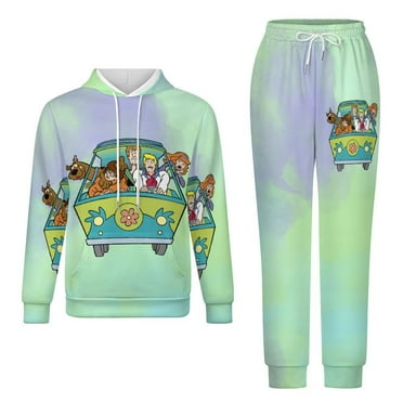 Scooby Doo Unisex Hoodies And Sweatpants Set Sweatshirts Jogger Pants Hooded Hoody Tracksuits Set Suit Winter Daily Adult Sweatsuit 2 Pcs
