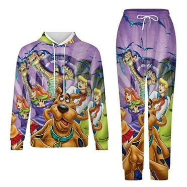 Scooby Doo Unisex Hoodies And Sweatpants Set Sweatshirts Jogger Pants Hooded Hoody Tracksuits Set Suit Winter Daily Adult Sweatsuit 2 Pcs