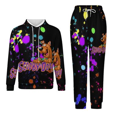 Scooby Doo Unisex Hoodies And Sweatpants Set Sweatshirts Jogger Pants Hooded Hoody Tracksuits Set Suit Winter Daily Adult Sweatsuit 2 Pcs