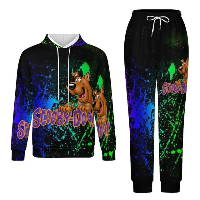 Scooby Doo Unisex Hoodies And Sweatpants Set Sweatshirts Jogger Pants Hooded Hoody Tracksuits Set Suit Winter Daily Adult Sweatsuit 2 Pcs