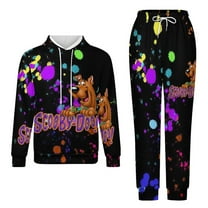 Scooby Doo Unisex Hoodies And Sweatpants Set Sweatshirts Jogger Pants Hooded Hoody Tracksuits Set Suit Winter Daily Adult Sweatsuit 2 Pcs
