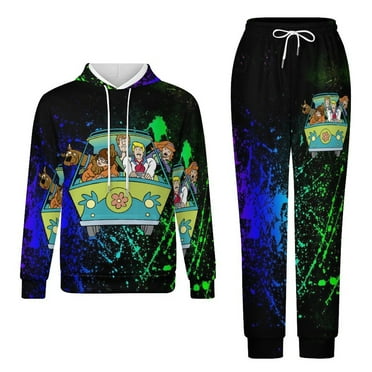 Scooby Doo Unisex Hoodies And Sweatpants Set Sweatshirts Jogger Pants Hooded Hoody Tracksuits Set Suit Winter Daily Adult Sweatsuit 2 Pcs
