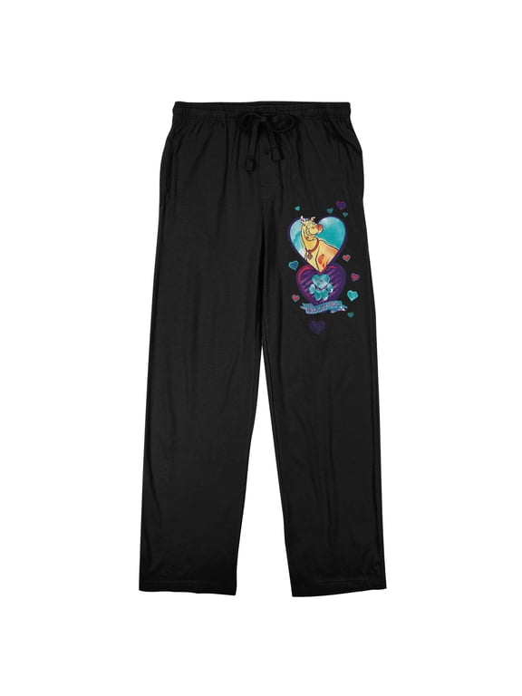 Scooby Doo Valentine's Day Love Men's Black Graphic Sleep Pants-XL