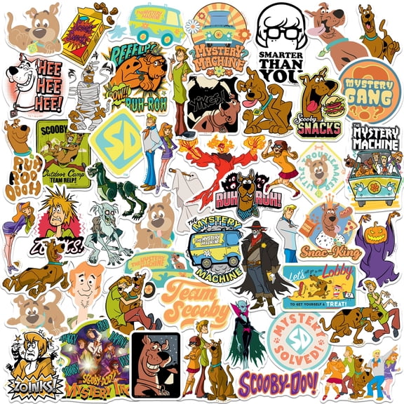 Scooby-Doo! Variety Sticker Pack 50-Count Die-Cut Large Deluxe Vinyl Stickers for Laptop, Water Bottle, Scrapbooking, Tablet, Indoor & Outdoor