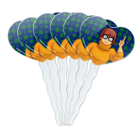 Scooby Doo Velma Character Heart Love Cupcake Picks Toppers Decoration Set of 6