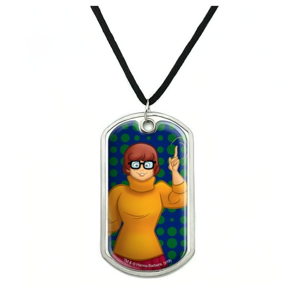 Scooby Doo Velma Character Military Dog Tag Pendant Necklace with Cord