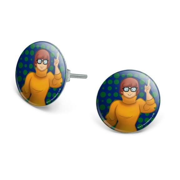 Scooby Doo Velma Character Novelty Silver Plated Stud Earrings