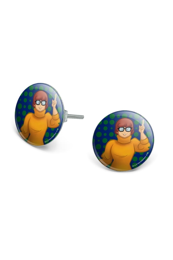 Scooby Doo Velma Character Novelty Silver Plated Stud Earrings