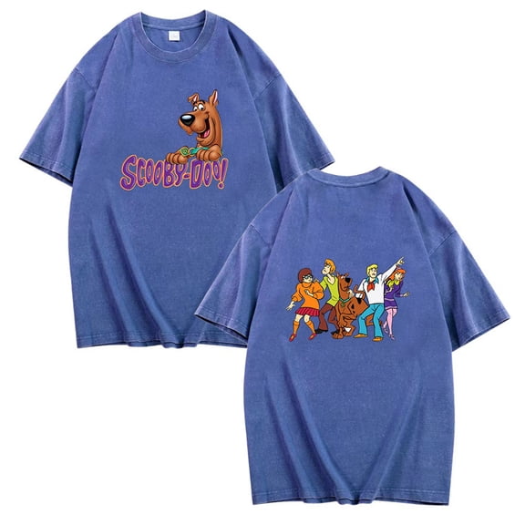 Scooby Doo Vintage Wash Tee Unisex Fashion Hip Hop Short Sleeve T-Shirts