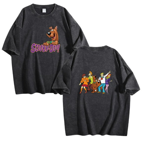 Scooby Doo Vintage Wash Tee Unisex Fashion Hip Hop Short Sleeve T-Shirts