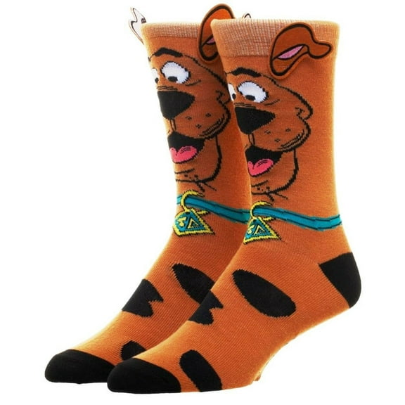 Scooby Doo W/Ears Character Adult Size Crew Socks