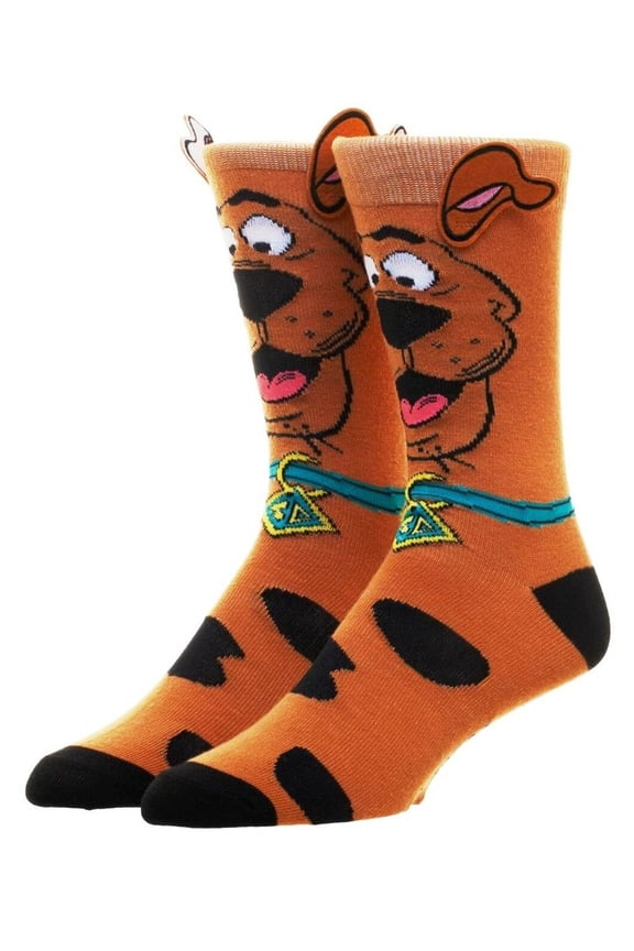 Scooby Doo W/Ears Character Adult Size Crew Socks