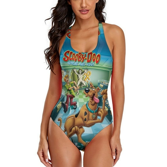 Scooby-Doo Women's One Piece Swimsuit Athletic Training Swimwear Bathing Suit