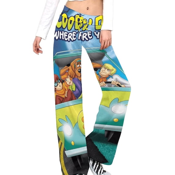 Scooby-Doo Women's Wide Leg Yoga Pant Comfy Loose Sweatpants High Waist Lounge Casual Athletic Pant Workout Joggers Pant