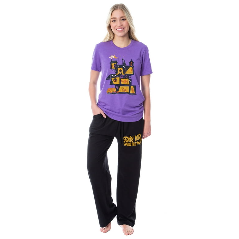 Scooby Doo Womens Haunted House The Mystery Machine Sleep Pajama Set L
