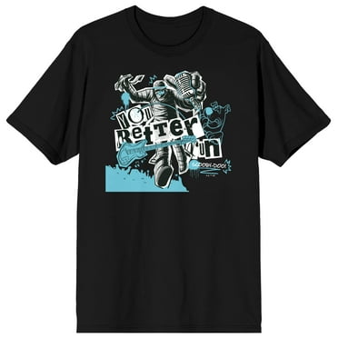 Scooby Doo You Better Run Crew Neck Short Sleeve Men's Black T-shirt-XXL