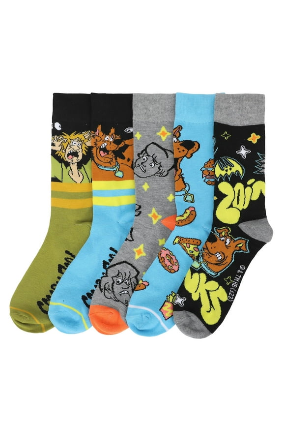Scooby Doo Zoinks Men's 5-Pair Casual Crew Socks