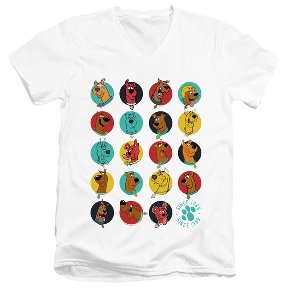 Scooby Doo Zoinks Repeat Adult V-Neck T-Shirt 30/1 T-Shirt White