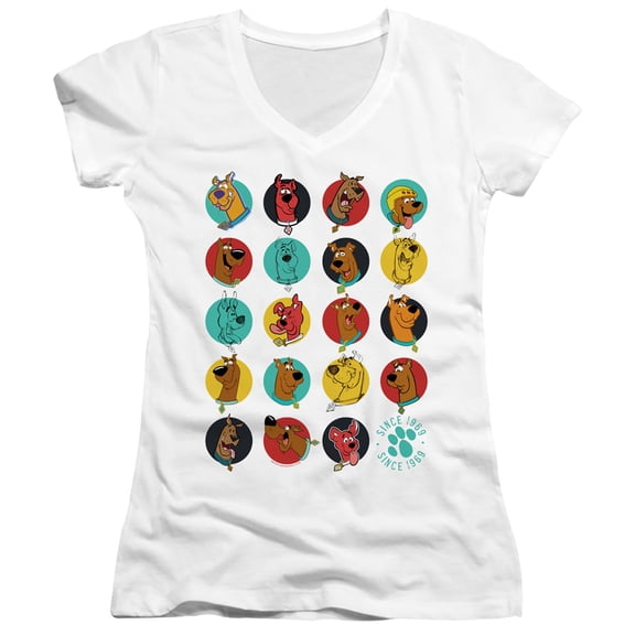 Scooby Doo Zoinks Repeat Junior Women's V-Neck T-Shirt White