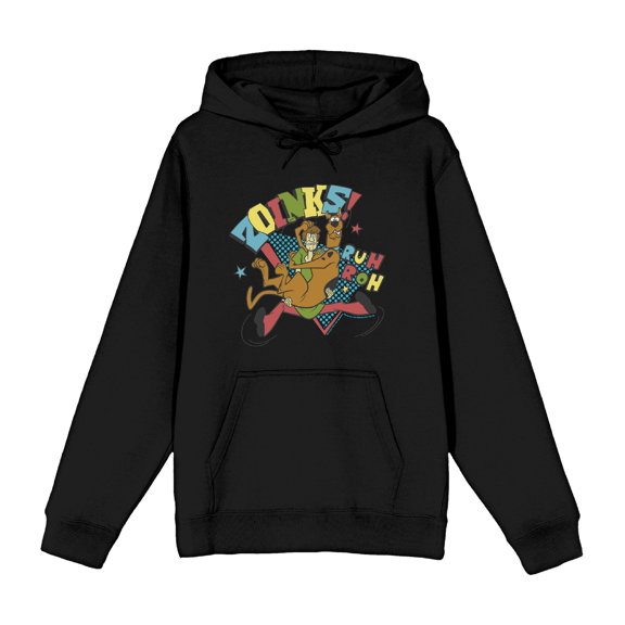 Scooby-Doo Zoinks Ruh Roh Adult Black Long Sleeve Hoodie-XL