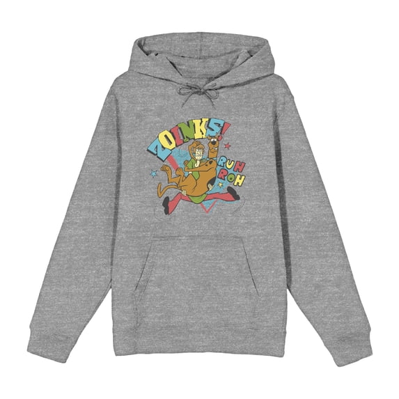 Scooby-Doo Zoinks Ruh Roh Adult Heather Gray Long Sleeve Hoodie-XS