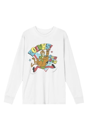 Scooby-Doo Zoinks Ruh Roh Adult White Crew Neck Long Sleeve Tee-XXL