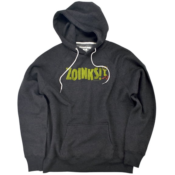 Scooby Doo Zoinks Unisex Adult Slim Fit Pull-Over Heather Hoodie, Charcoal, Small