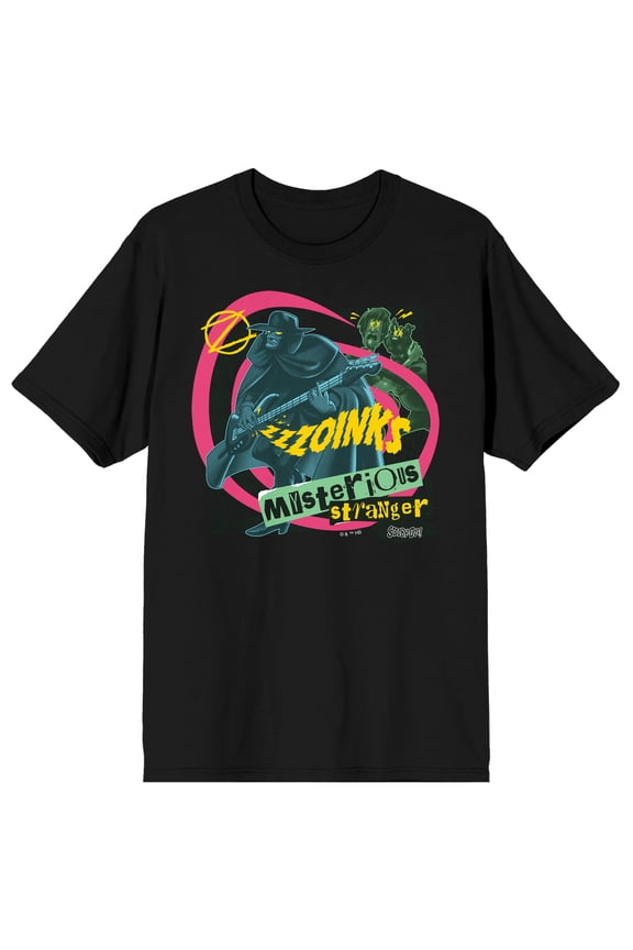 Scooby-Doo Zzzoinks Mysterious Stranger Crew Neck Short Sleeve Men's Black T-shirt-XL