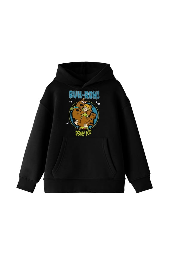 Scooby Doo and Shaggy Youth Black Graphic Hoodie-S