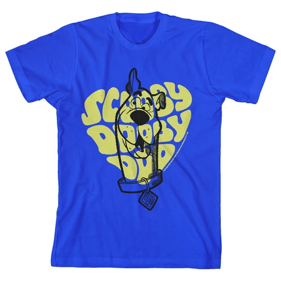 Scooby Dooby Doo Youth Royal Blue Short Sleeve Crew Neck Tee-Large