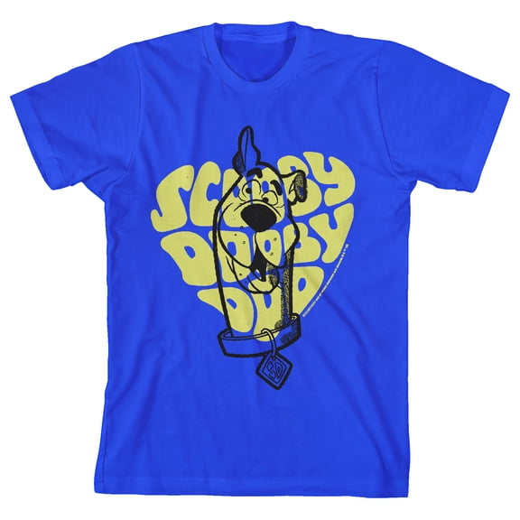 Scooby Dooby Doo Youth Royal Blue Short Sleeve Crew Neck Tee-Small