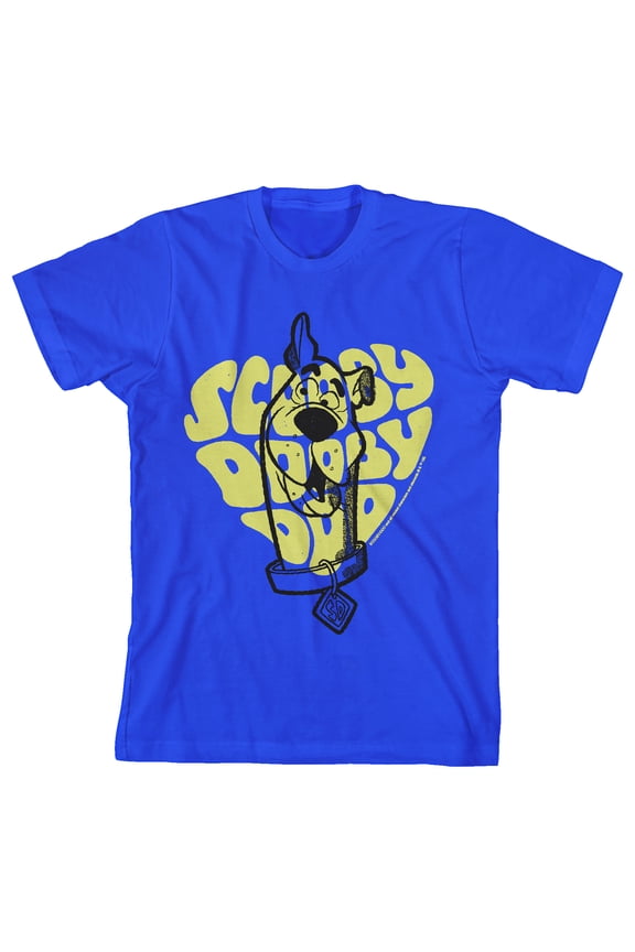 Scooby Dooby Doo Youth Royal Blue Short Sleeve Crew Neck Tee-Small