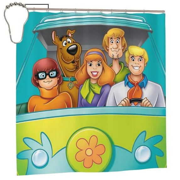 Scooby Mystery Machine Shower Curtain 72x72 In With Snap Liner Waterproof Polyester Shower Curtain Bathroom