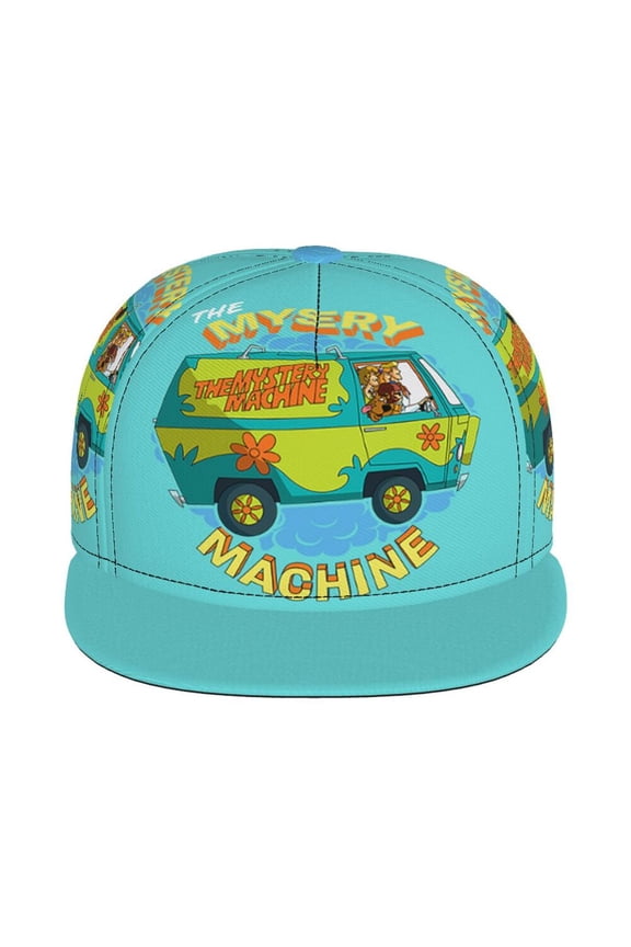 Scooby Mystery Machine Unisex Flat Brim Cap Adjustable Fitted Hat Baseball Cap for Men Women